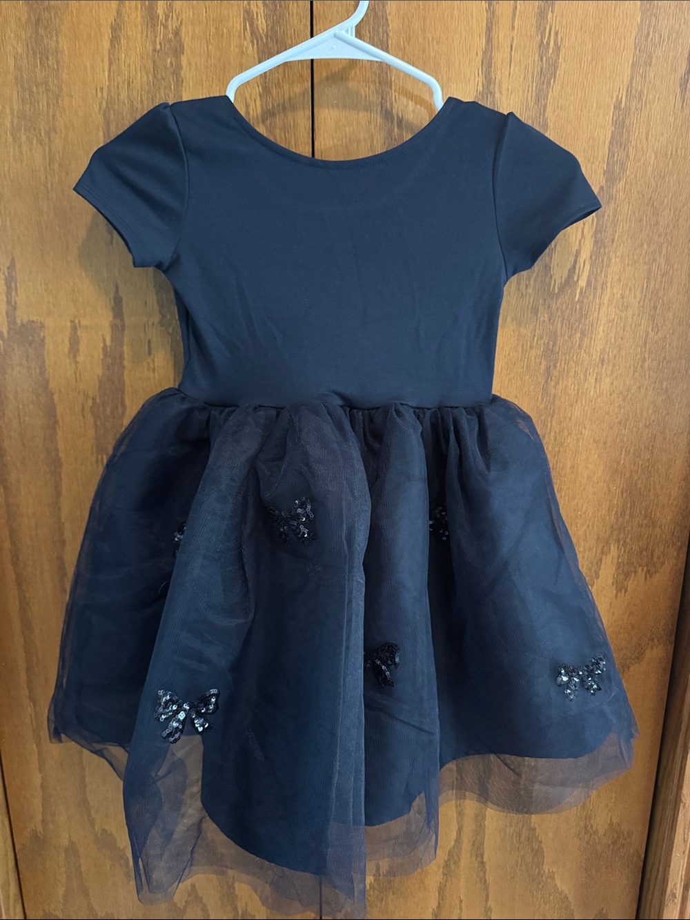 H&M Navy Blue Tulle Party Dress with Sequin Butterflies